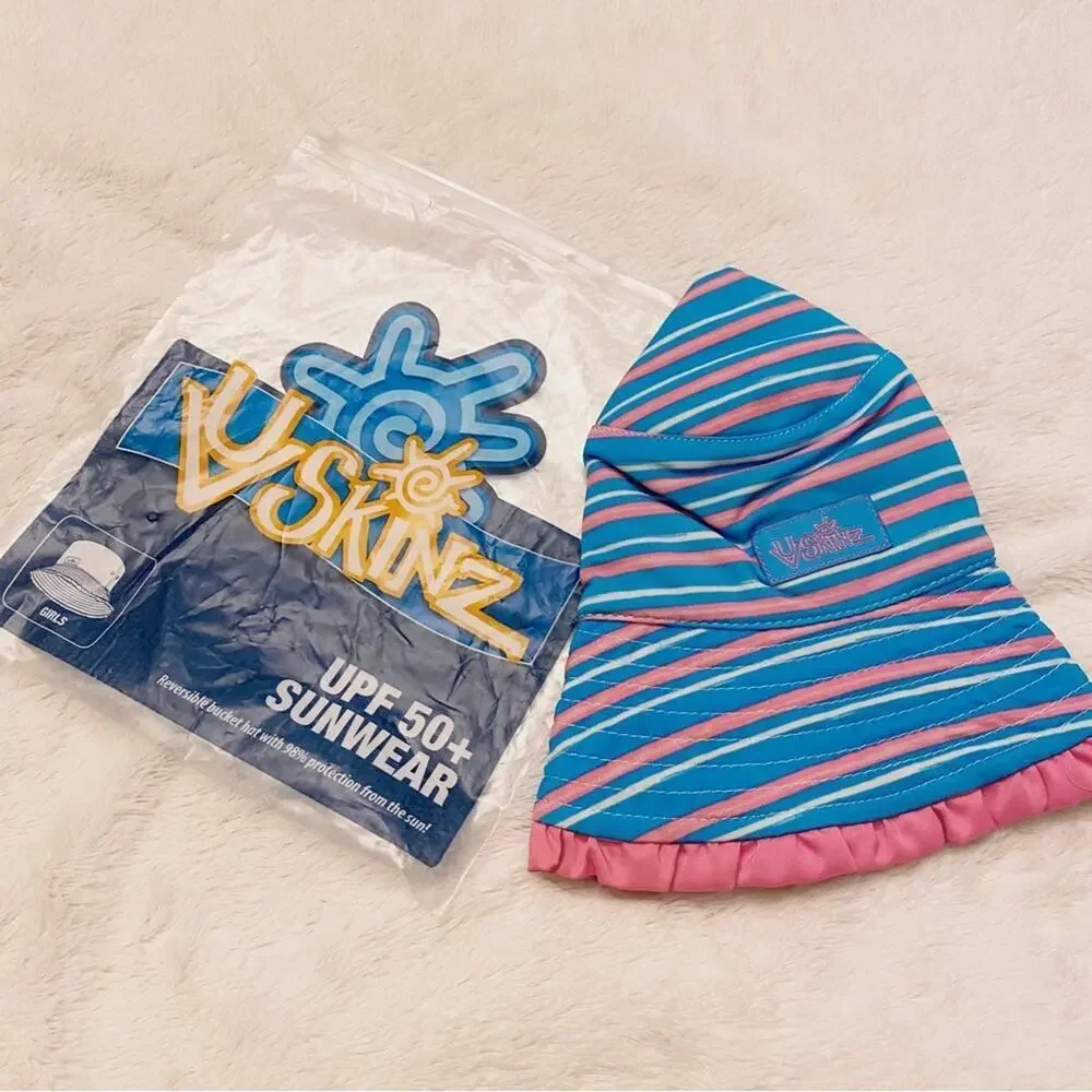 NEW UV Skinz Reversible Bucket Hat Girl's Sun Protection Bucket Hat